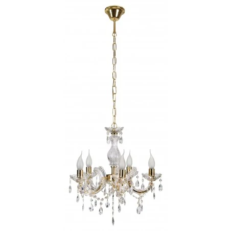 Lampy-sufitowe - wisząca lampa sufitowa w kolorze złotym 5x40w e14 maria teresa 35-94646 candelllux 