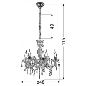 MARIA TERESA LAMPA WISZĄCA 5X40W E14 ZŁOTY