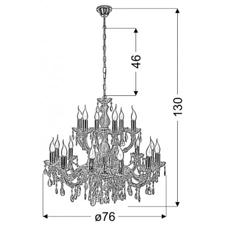 Lampy-sufitowe - lampa wisząca sufitowa złota na 18 żarówek e14 40w maria teresa 30-94615 candellux 