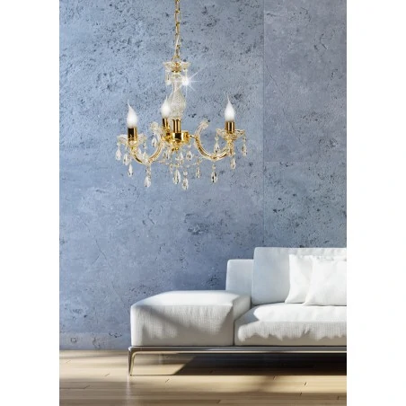 Lampy-sufitowe - lampa sufitowa wisząca złota 3x40w e14 maria teresa 33-94639 candellux 