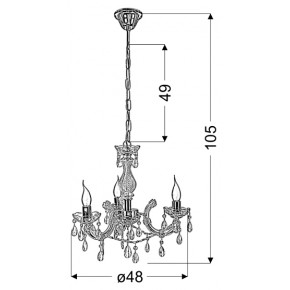 Lampy-sufitowe - lampa sufitowa wisząca złota 3x40w e14 maria teresa 33-94639 candellux 