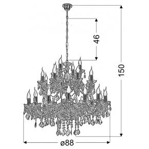 Lampy-sufitowe - dostojna złota lampa wisząca 28xe14 40w maria teresa 30-94622 candellux 