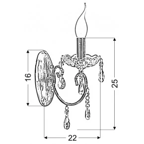 Kinkiety-do-salonu - ozdobny kinkiet z kryształkami chromowany e14 21-96121 aurora candellux 
