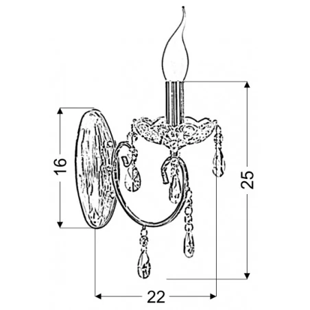Kinkiety-do-salonu - ozdobny kinkiet z kryształkami chromowany e14 21-96121 aurora candellux 