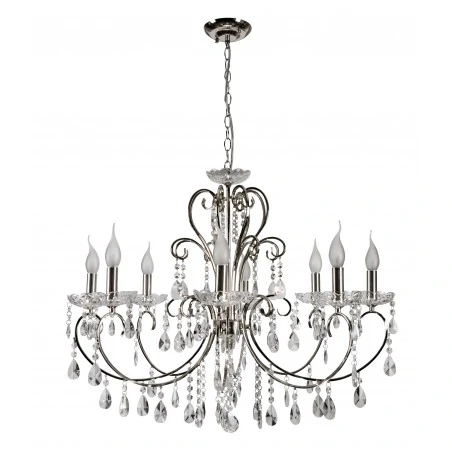 Lampy-sufitowe - lampa wisząca chrom na 8 żarówek 8*40w e14 aurora 38-97579 candellux 