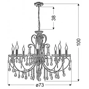 Lampy-sufitowe - lampa wisząca chrom na 8 żarówek 8*40w e14 aurora 38-97579 candellux 