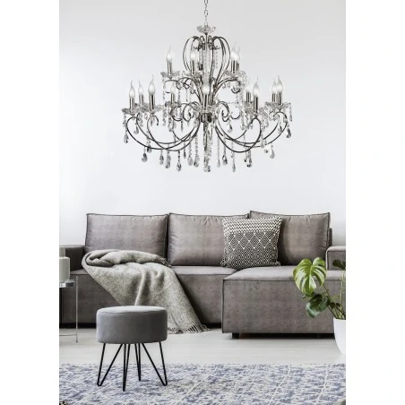 Lampy-sufitowe - ekskluzywna, chromowa lampa wisząca 15xe14 *40w aurora 30-97586 candellux 