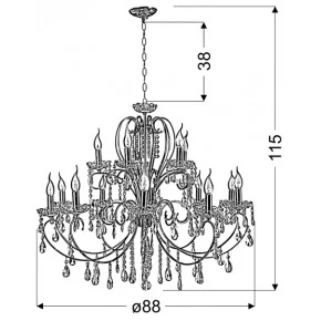 Strona-glowna - żyrandol kryształowy francuskie złoto 88cm 15x40w e14 aurora  30-99801 candellux 