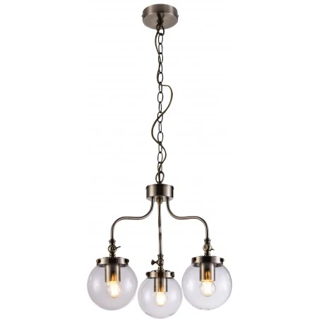 Lampy-sufitowe - lampa wisząca patynowa z trzema kulami 3x40w e27 ballet 33-70869 candellux 