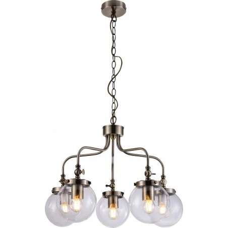 Oswietlenie-sufitowe - patynowa lampa wisząca z szklanymi abażurami 5x40w e27 ballet 35-70876 candellux 