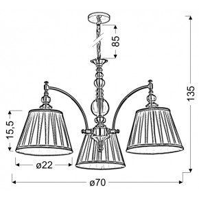 Lampy-sufitowe - patynowa lampa sufitowa w awangardowym stylu 3x40w e14 austin 33-13842 candellux 