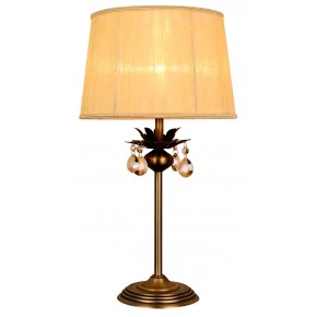 Lampki-nocne - lampa gabinetowa patynowa z kryształkami 1x60w e27 adonis 41-27535 candellux 