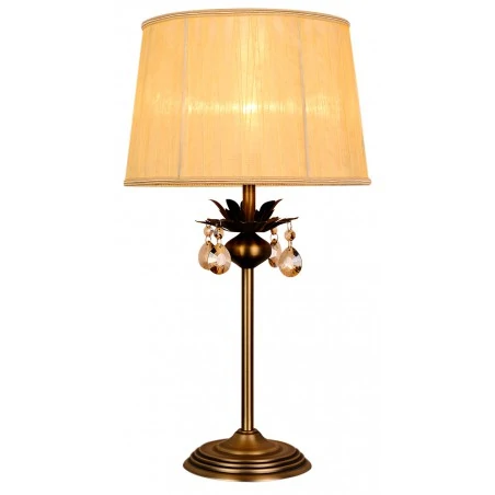Lampki-nocne - lampa gabinetowa patynowa z kryształkami 1x60w e27 adonis 41-27535 candellux 