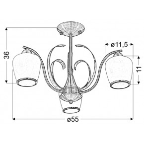 Lampy-sufitowe - oświetlenie wiszące trójramienne 3x60w e27 opera 33-54951 candellux 