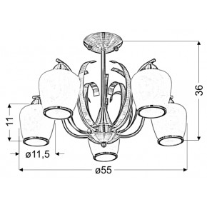 Lampy-sufitowe - szykowna lampa wisząca patynowo - biała 5x60w e27 opera 35-54968 candellux 