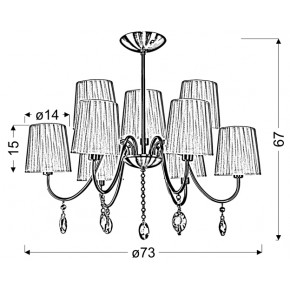 Lampy-sufitowe - żyrandol z efektownymi kryształkami 9x40w e14 sorento 39-38173 candellux 
