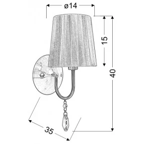 Kinkiety-do-salonu - kinkiet w szykownym czarno-chromowym kolorze 1x40w e14 sorento 21-38036 candellux 