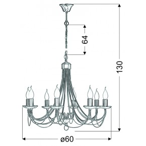 Lampy-sufitowe - złota dekoracyjna lampa bankietowa 8xe14 38-69187 candellux 