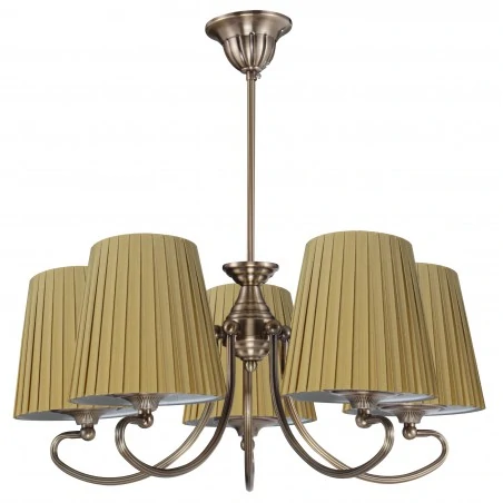 Lampy-sufitowe - elegancka lampa wisząca patynowa 5x60w e27 mozart 35-34083 candellux 