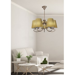 Lampy-sufitowe - elegancka lampa wisząca patynowa 5x60w e27 mozart 35-34083 candellux 