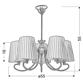 Lampy-sufitowe - elegancka lampa wisząca patynowa 5x60w e27 mozart 35-34083 candellux 