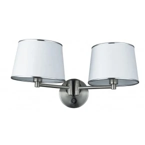 Kinkiety-do-salonu - satynowy kinkiet dwoma kloszami 2x40w e14 ibis 22-00890 candellux 