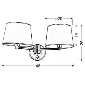 Kinkiety-do-salonu - satynowy kinkiet dwoma kloszami 2x40w e14 ibis 22-00890 candellux 