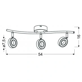 VINOLA LAMPA SUFITOWA LISTWA 3X5W LED CHROM 3000K
