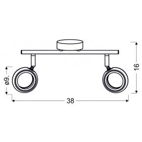 Lampy-sufitowe - podwójna lampa sufitowa - listwa chromowa led 2x4w 3000k aurelion 92-65575 candellux 