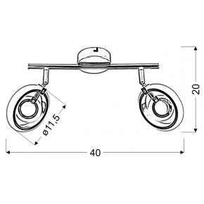 CELT LAMPA SUFITOWA LISTWA 2X6W LED CHROM 3000K