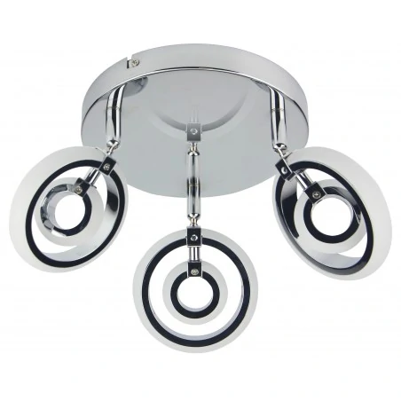 Lampy-sufitowe - funkcyjny plafon chromowo-czarny 3x6w led 3000k celt 98-62024 candellux 