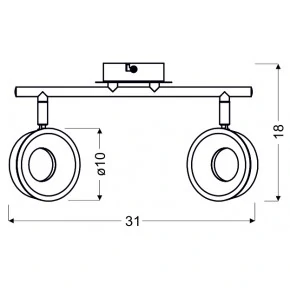 ISLA LAMPA SUFITOWA LISTWA 2X4W LED CHROM 3000K