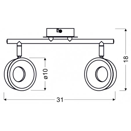 Lampy-sufitowe - lampa sufitowa spot podwójny 2x4w led chrom 92-61713 isla candellux 