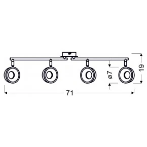 Lampy-sufitowe - lampa sufitowa chromowa o ruchomych kloszach led 4x4w 3000k isla 94-61720 candellux 