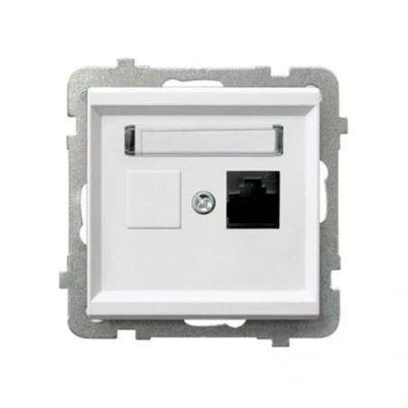 Gniazda-komputerowe - białe gniazdo sieciowe pojedyncze rj45 kat. 5e mmc gpk-1r/k/m sonata ospel 