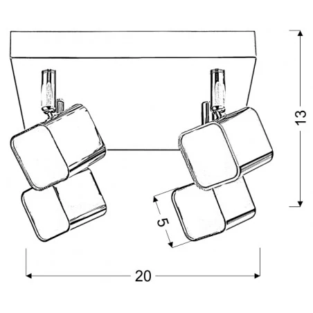 Lampy-sufitowe - chromowy plafon o wbudowanym źródle światła 4x4w led forma 98-62062 candellux 