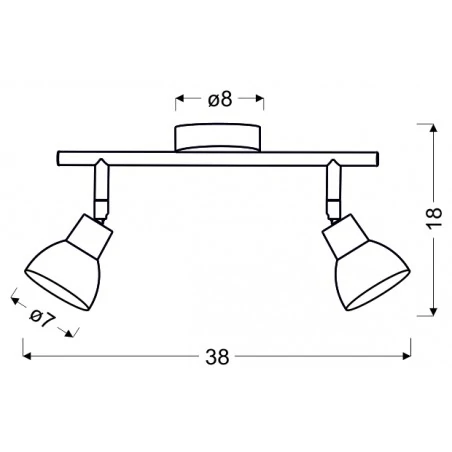 Lampy-sufitowe - lampa sufitowa - listwa 38cm chrom 2x5w led cob roy 92-67555 candellux 