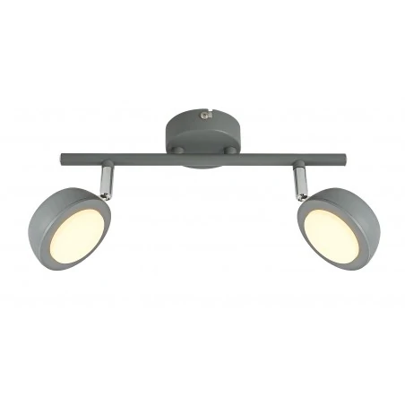 Lampy-sufitowe - szary spot oświetleniowy led 2x6w ciepłe światło mild 92-66749 candellux 