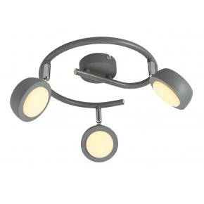 MILD LAMPA SUFITOWA SPIRALA 3X6W LED SZARY 3000K