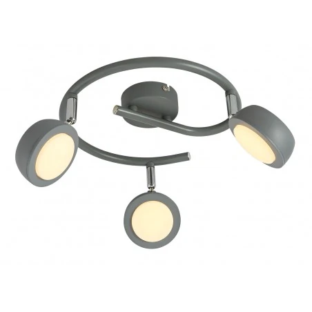 Lampy-sufitowe - szara spiralna  lampa sufitowa 3 punkty świetlne led mild 98-66558 candellux 