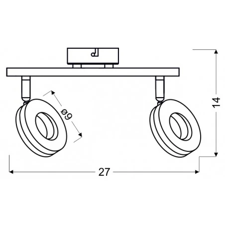 Lampy-sufitowe - listwa sufitowa o ruchomych kloszach 2x5w led 3000k thema 93-60785 candellux 