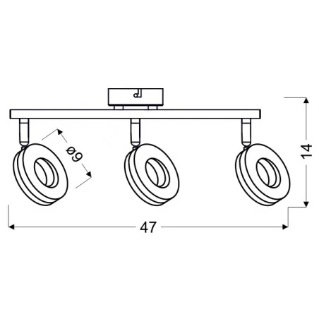 Lampy-sufitowe - lampa sufitowa - listwa chromowa 3x5w led 3000k thema 