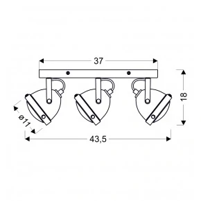 Lampy-sufitowe - lampa sufitowa potrójna listwa rdzawa gu10 40w frodo 93-71088 candellux 