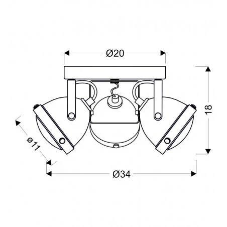 Oprawy-sufitowe - loftowa lampa sufitowa plafon potrójny rdzawy na żarówki gu10 3x40w frodo 98-71095 candellux 