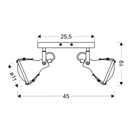 Oprawy-sufitowe - lampa sufitowa podwójna listwa w kolorze szarym 2xe14 2x40w 92-71118 crodo candellux 