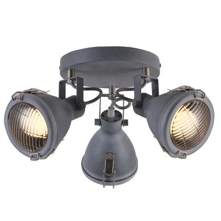 Oprawy-sufitowe - szara lampa sufitowa spot potrójny 3xe14 40w crodo 98-71132 candellux 