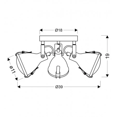 Oprawy-sufitowe - szara lampa sufitowa spot potrójny 3xe14 40w crodo 98-71132 candellux 