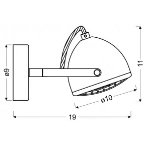 Kinkiety-do-salonu - kinkiet pojedynczy o ruchomym kloszu 1x50w gu10 pent 91-67999 candellux 