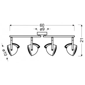 Lampy-sufitowe - lampa ścienna spot o ruchomych kloszach 4x50w gu10 pent 94-68071 candellux 