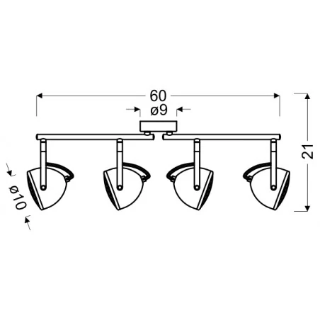 Lampy-sufitowe - lampa ścienna spot o ruchomych kloszach 4x50w gu10 pent 94-68071 candellux 